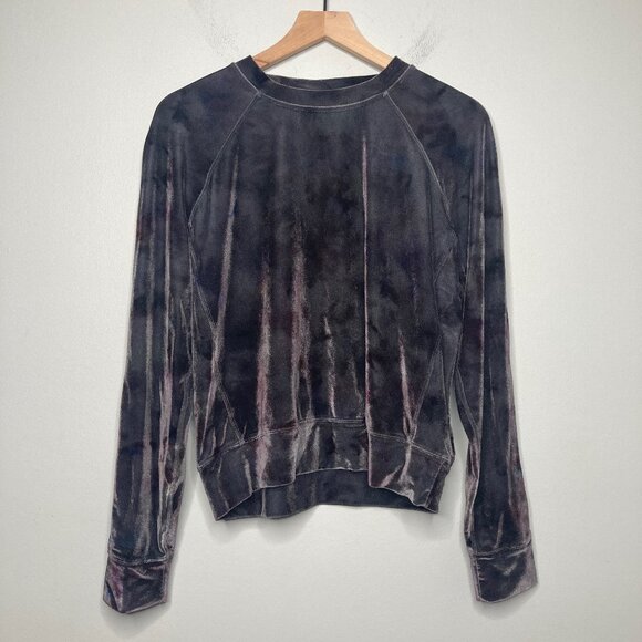 lululemon athletica Tops - Lululemon Top Womens 10 Interstellar Dark Grey Multi Velour Warm Down Loungewear